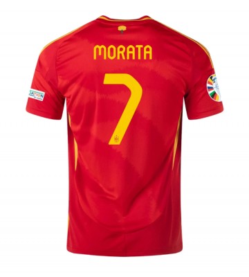 Spanien Alvaro Morata #7 Replika Hjemmebanetrøje EM 2024 Kortærmet